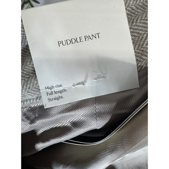 Banana Rep. Women Straight Wool-Blend Herringbone Trouser Puddle Pant 10 Preppy - Picture 6 of 8